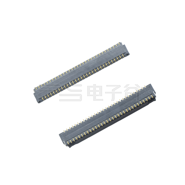Pitch 0.30mm 90°H1.00mm 卧式下接前掀盖 SMT型 FPC 61pin 黑色 镀半金1u"，其它区域镀镍